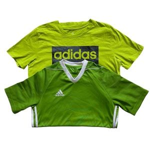 5x$25 Adidas Boys Green Short Sleeve Shirts Bundle